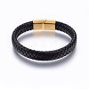 Leather Braided Cord Bracelets BJEW-E345-13B-G-1