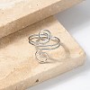 304 Stainless Steel Round Wrap Open Cuff Rings for Women Men RJEW-Z071-02A-P-3