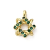 Brass Micro Pave Cubic Zirconia Charms KK-Q070-01F-G-1