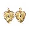 Brass Micro Pave Cubic Zirconia Pendants KK-P308-09G-1
