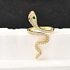 Brass Micro Pave Cubic Zirconia Cuff Rings RJEW-D308-03G-B-1