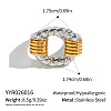 Two Tone 304 Stainless Steel Cuff Open Rings WG10CAF-02-1