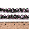 Handmade Lampwork Inner Flower Rondelle Beads Strands LAMP-T022-24M-5