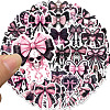 50Pcs Artistic Pink and Black Bow PVC Adhesive Waterproof Stickers Self-Adhesive Stickers PW-WG725A4-01-2