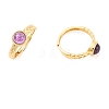Round Natural Amethyst Adjustable Rings RJEW-Q817-03G-06-1