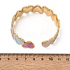 304 Stainless Steel Enamel Heart Open Cuff Bangles for Women SA-CBA4992-01A-G-5
