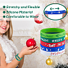 30Pcs 5 Colors Christmas Themed Silicon Cord Bracelets BJEW-CN0001-08-5