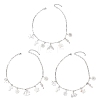 3Pcs 3 Styles Alloy Fish Tail Octopus & Natural White Shell Pendant Brass Paperclip Chain Necklaces for Women NJEW-JN05406-2