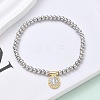 Brass Oval Charms Bracelets BJEW-B148-03A-03-1