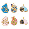 6Pcs 6 Styles 304 Stainless Steel Enamel Pendants STAS-TA0006-54-3