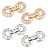   4 Sets 2 Colors Brass Pave Clear Cubic Zirconia Fold Over Clasps KK-PH0005-46-1