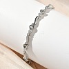 Brass Micro Pave Clear Cubic Zirconia Heart & Twist Link Chain Bracelets for Women BJEW-G764-06P-1