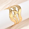 304 Stainless Steel Cuff Bangles for Women SA-CBAEBCF-01G-B-3
