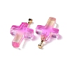 Two Tone Transparent Glass Pendants GLAA-A004-02B-3