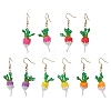 304 Stainless Steel Glass Seed Beads Carrot Dangle Earrings EJEW-MZ00579-2