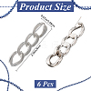 6Pcs Chain Shape Alloy Adjustable Jean Pins AJEW-GF0009-70P-2