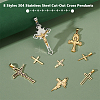 8Pcs 8 Styles 304 Stainless Steel Pendants STAS-PH0006-06-4