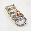 Synthetic Random Color Turquoise Beaded Bangles for Women WG1DBAC-04-2