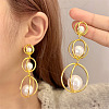 Alloy & Imitation Pearl Stud Dangle Earrings WG7B6BF-01-3