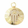 Rack Plating Brass Micro Pave Cubic Zirconia Pendants KK-E281-02G-1