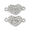 Brass Micro Pave Cubic Zirconia Connector Charms KK-U056-43P-1