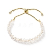 Natural Gemstone Double Layer Beaded Slider Bracelet BJEW-JB08971-3