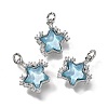 Brass Micro Pave Cubic Zirconia Charms KK-Q043-04P-02-1