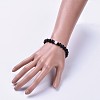 Natural Black Agate(Dyed & Heated) Bead Stretch Bracelets BJEW-JB04295-03-3