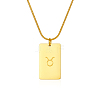 Stylish Stainless Steel 12 Zodiac Rectangle Pendant Necklaces for women GA2858-3-2