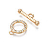 Brass Micro Pave Clear Cubic Zirconia Toggle Clasps X-KK-Q278-014-NF-4