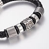 Braided Leather Cord Bracelets BJEW-H560-26-2