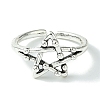 Star Alloy Open Cuff Rings RJEW-K275-05AS-2