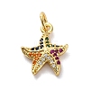 Brass Micro Pave Cubic Zirconia Pendants X-KK-S510-47G-04-1