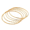 5Pcs 304 Stainless Steel Bangle Set for Women BJEW-S162-01C-G-4
