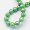 Pearlized Handmade Porcelain Round Beads PORC-S489-10mm-09-2