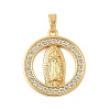 Brass Micro Pave Clear Cubic Zirconia Pendants KK-B139-20G-01-1