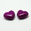No Hole Spray Painted Brass Heart Chime Beads X-KK-M175-11-3