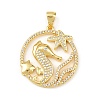 Ocean Brass Micro Pave Cubic Zirconia Pendants KK-K411-04B-G-1