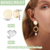 BENECREAT 10Pcs Rack Plating Brass Flat Round Stud Earring Findings KK-BC0010-97-2