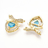 Brass Micro Pave Cubic Zirconia Pendants KK-T070-61A-2