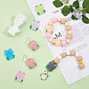 DICOSMETIC 16Pcs 8 Colors Frog Luminous Food Grade Eco-Friendly Silicone Focal Beads SIL-DC0001-21-5