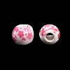 Floral Printed Porcelain Beads X-PORC-Q201-6mm-3-3