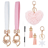 1Pc Plush Heart Polyester Keychains AJEW-NB0008-80-1