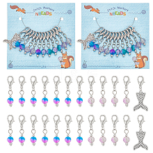 Round & Mermaid Fishtail Pendant Stitch Markers HJEW-AB00312