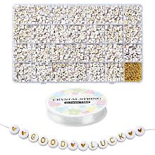 DIY Letter & Heart Acrylic & Plastic Stretch Bracelet Beaded Necklace Making Kit DIY-YW0008-42