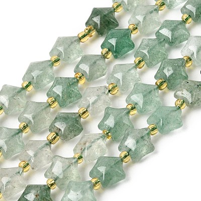 Natural Green Strawberry Quartz Beads Strands G-Z080-A32-10mm-1