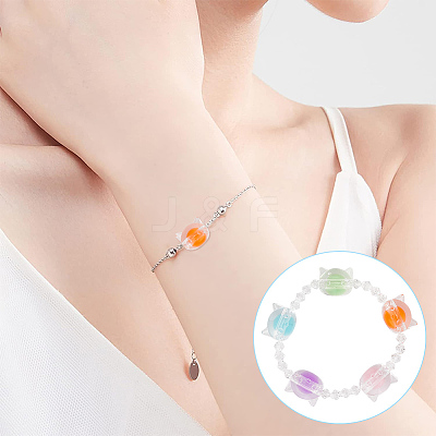 5 Bags 5 Colors Transparent Acrylic Beads MACR-WR0001-02-1