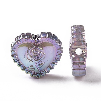 UV Plating Rainbow Iridescent Acrylic Beads X-OACR-E007-03-1