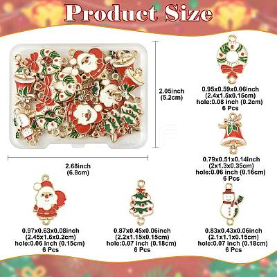 30Pcs 5 Styles Christmas Alloy Enamel Links FIND-FS0004-93-1