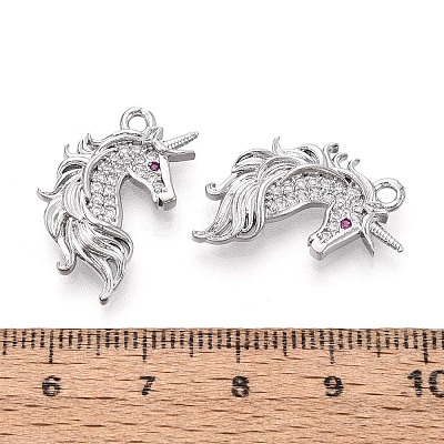 Brass Pave Clear Cubic Zirconia Pendants KK-T081-03P-1